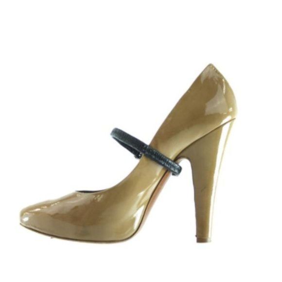 MOSCHINO Tan Patent Leather Pumps Size 40 EU - Picture 1 of 5